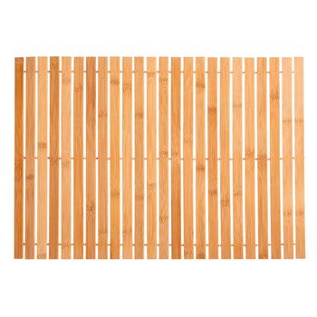 Alfombra De Baño De Rejilla Antideslizante Bambú Natural 60x40 Cm