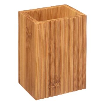 Vaso Portacepillos Bambú Five Tierra 12,6x8,4x6,6 Cm Madera