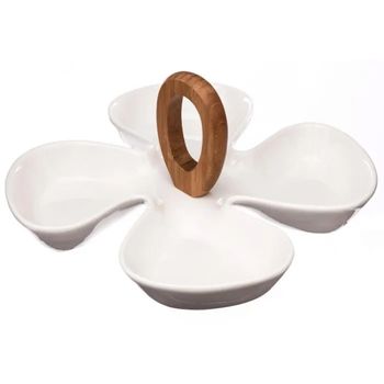 Bandeja Para Aperitivos Porcelana Secret De Gourmet 28 X 28 X 12 Cm Blanco