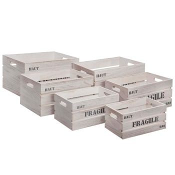 Set de 6 cajas de almacenaje 33x23x12cm - cajas organizadoras con