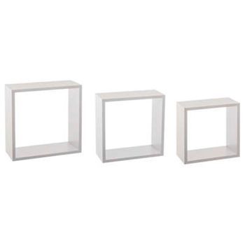 Set De 4 Estantes De Pared Madera Five  30 X 30 X 12 Cm