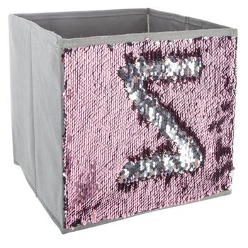 Caja De Almacenaje Infantil "sequin" Lentejuelas Rosa Atmosphera