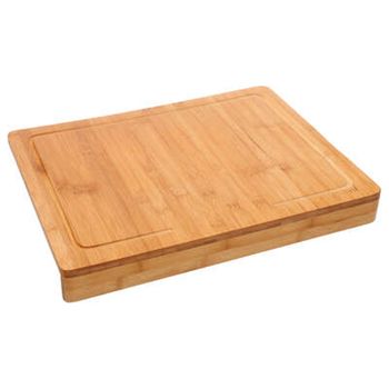 Tabla Cortar Cocina Madera con Borde Decorado, 33,5x21,5x1,5cm (Negro)