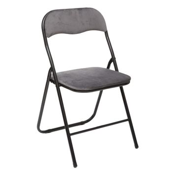 Silla Plegable Metálica Acolchada 45 x 44 x 80 cm – Silla Abatible con  cubierta, Estructura: Plata (Negro)