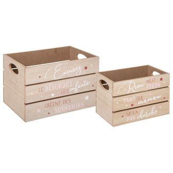 Set 2 Cajas De Madera Y Rosa Atmosphera