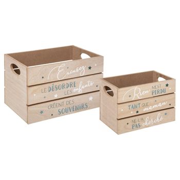 Set 2 Cajas De Madera Y Azul Atmosphera