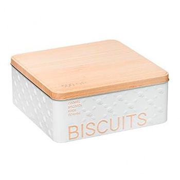 Caja De Almacenamiento Hierro Five Scandi Nature 19.5 X 19.5 X 8 Cm Blanco