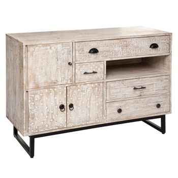 Armario Bajo Auxiliar Turín 2 Puertas 3 Estantes Cambrian Multiusos  Almacenaje Mueble 120x74x33 Cm con Ofertas en Carrefour