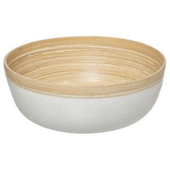 Ensaladera De Madera Bambú Five 30 X 12 Cm Blanco