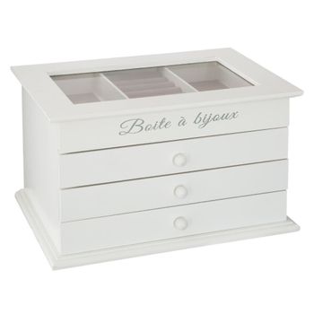 Caja Joyeria 3 Cajones Blanco