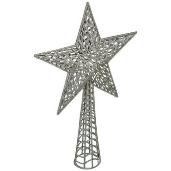 Estrella De Cresta Plástico Atmosphera 38 Cm Plata