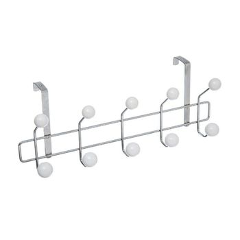 Percha-gancho  Puerta 10 Bolas  Acero Inoxidable Five 17,5x12x44,3 Blanco