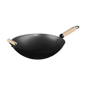 Wok Acero 35cm Con Mango De Madera - Neoferr..