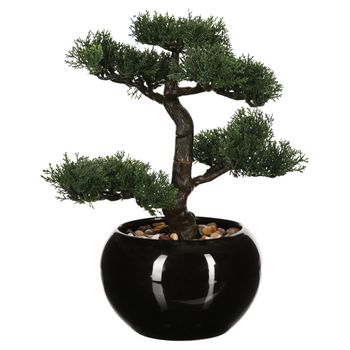 Bonsai Artificial En Maceta De Cerámica Altura 36