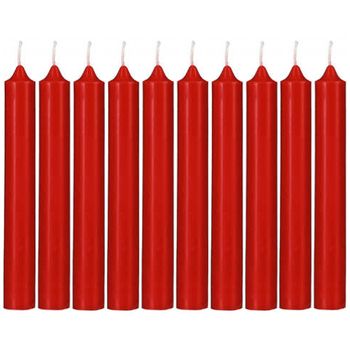 Juego De 10 Velas Rojas Con Palos H.16cm