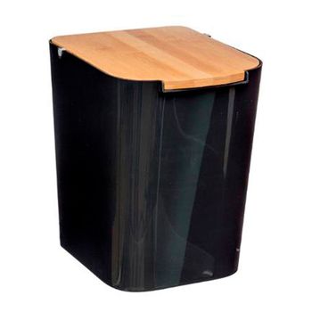 Papelera baño Provenza negro 5L