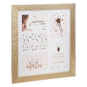 Collage Infantil "glitter" Madera Y Cristal Atmosphera