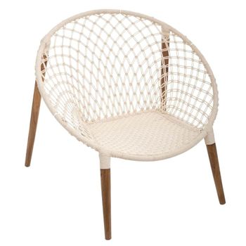 Sillón Trenzado Cmp Iberica Raina 90 X 90 X 85 Cm Blanco