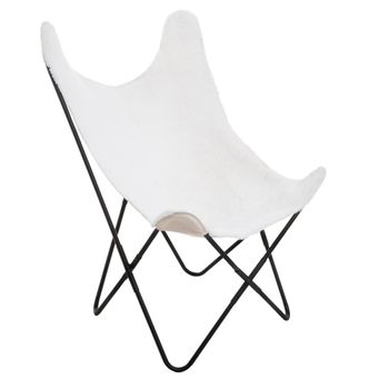 Sillón Hierro De Piel Atmosphera 101x79x66 Blanco