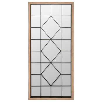 Espejo De Pared Alto Decorativo Madera Y Metal 71x165