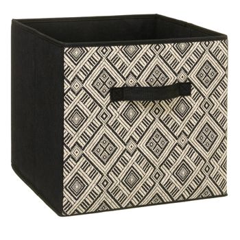 Cesta De Tela 31x31 Cm "mix N Modul" Estampado Blanco Y Negro