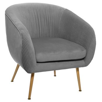 Sillón "solaro" De Terciopelo Gris Atmosphera