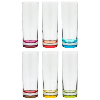 Set De 6 Vasos Para Agua De Cristal Secret De Gourmet Multicolor