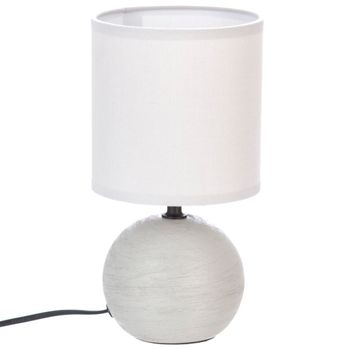 Lámpara Gres/algodón/poliéster Atmosphera Blanco 13 X 13 X 24,5 Cm