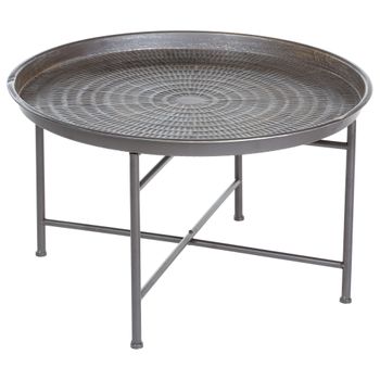 Mesa Auxiliar Gris Metal D. 65cm Atmosphera