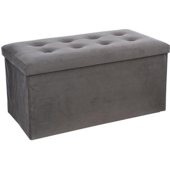 Puff De Terciopelo Lysandre - Gris - 75,7x37,5x38cm Atmosphera