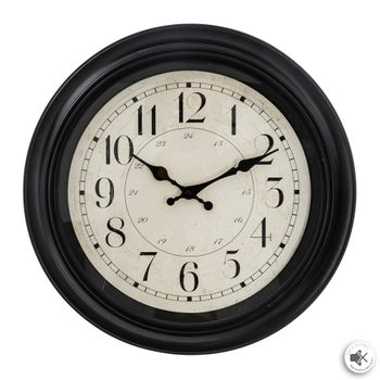 Reloj Con Molduras De Vidrio Atmosphera  40 X 40 X 4 Cm Negro