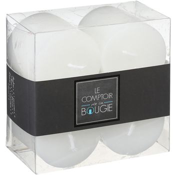 Juego De 4 Velas Votivas Blancas Rústicas D 4,5