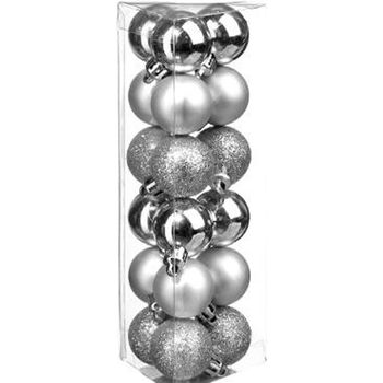 Bola De Navidad 30mm X 18 Plata