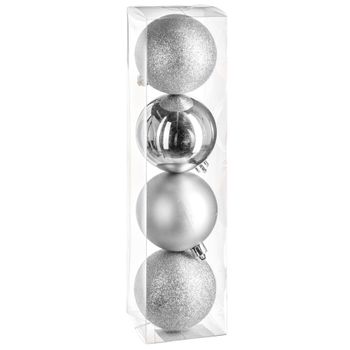 Bola De Navidad Plástico Atmosphera Ø8 Cm Plata