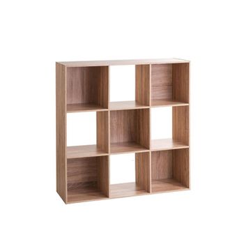 Estante Con 9 Compartimientos De Madera Five 100,5 X 32 X 100,5 Cm Beige