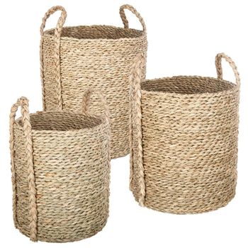 Conjunto de 2 cestas de yute natural 25 cm KORNAK 