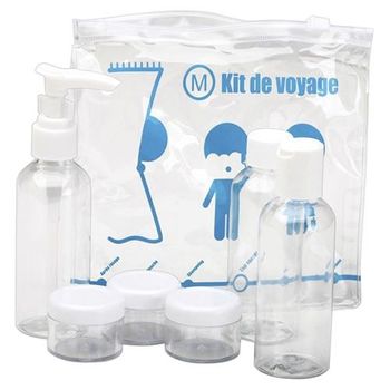 Kit De Viaje Bolsa 3 Frascos+3 Botes