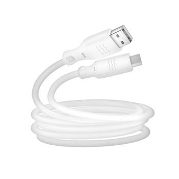 Cable Ecológico Micro-usb Reciclable Just Green 2,1a Intensidad 2m Blanco