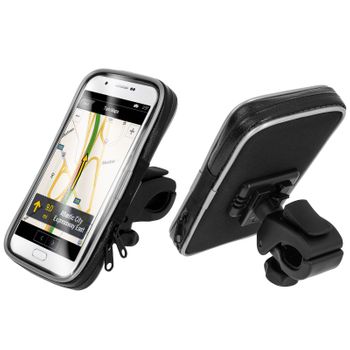 Muvit Soporte Moto A Espejo Retrovisor + Funda Con Acceso A Pantalla.  Impermeable. Hasta 5,5 Negro con Ofertas en Carrefour