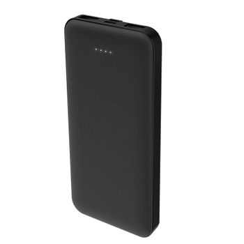 Batería Externa 10000mah Carga Rápida 2x Usb + Usb-c Indicador Led Bigben Negro