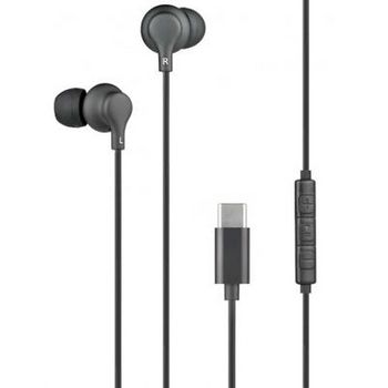 Auriculares In-ear Usb C Negros Con Control Remoto Y Micrófono