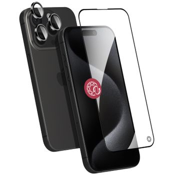 Protección Para Iphone 15 Pro, Vidrio Irrompible Y Protección De Lente