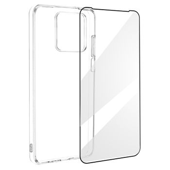 Funda Para Moto G84 Silicona Blanda Cristal Templado Dureza 9h