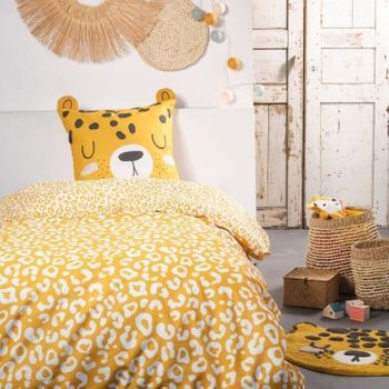 Divertido Juego De Cama Infantil - 140 X 200 Cm - Estampado De Leopard