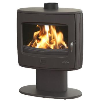 Estufa De Leña Redonda Pequeña, Barata, De Hierro, 14 Kw Conducto De 100mm  Acabada En Color Negro con Ofertas en Carrefour