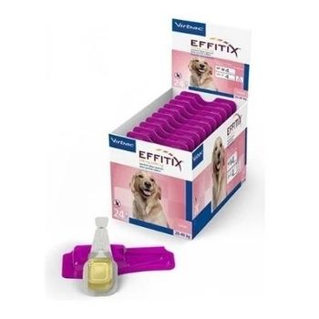 Pipetas Effitix L Para Perros Grandes (20 A 40 Kg) Anti Parásitos, Pulgas, Garrapatas Y Flebotomos - Expositor 24 Pipetas