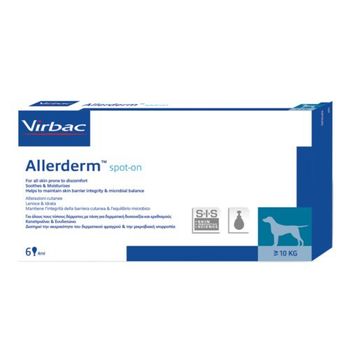 Virbac Allerderm Spot-on Perros Medianos Y Grandes, 6 Pip 4 Ml