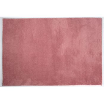 Alfombra Microfibra Salón, Baño, Dormitorio Rosa Liso Suave 80x120cm