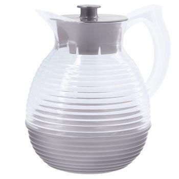 Original - La Carafe - Jarra Vintage Y Atemporal 100% Made In France - Capacidad 1.3l - Sin Bisfenol A - Reciclable - Compatible Con Lavavajillas Y Microondas - Tapón Incluido - Plata