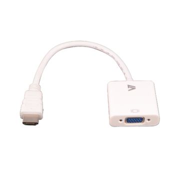 V7 V7 Adaptador Hdmi A Vga, 1x 19-pin Hdmi, 1x 15-pin Vga, Macho/hembra, Color Blanco, 19